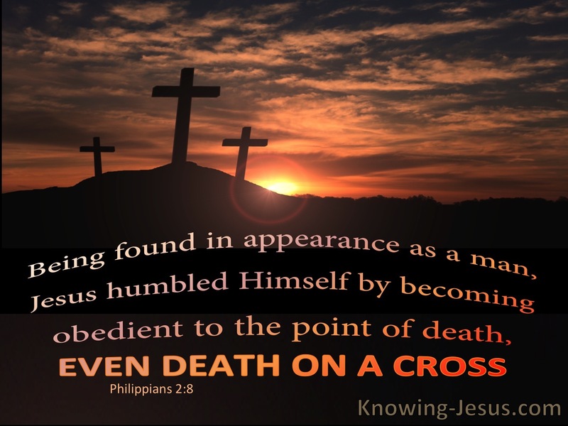 Philippians 2:8 Obedient, Even To Death On The Cross (orange)